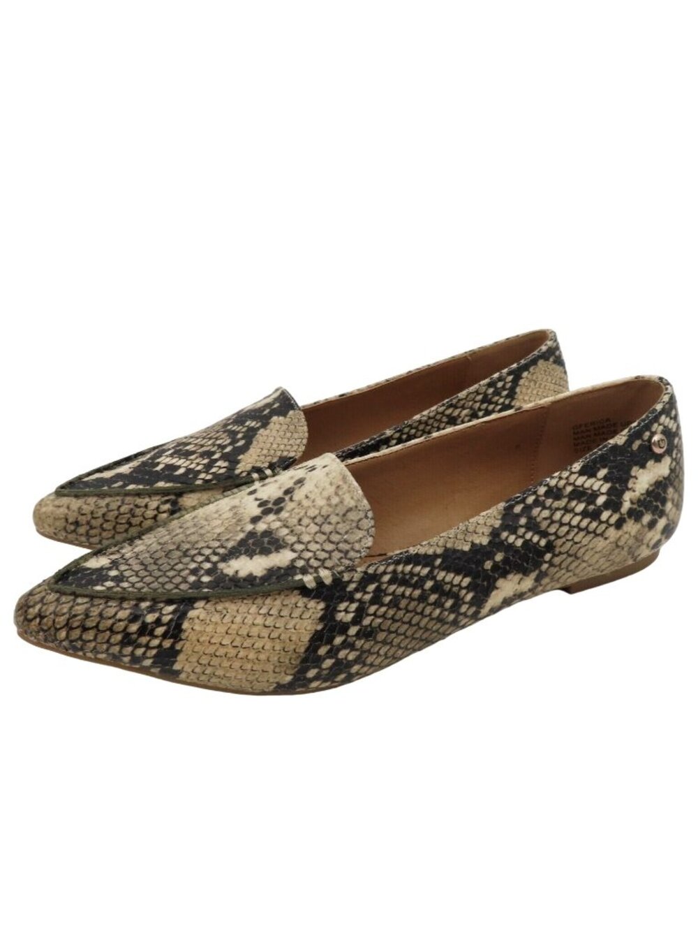 GUESS 8 M Erica Faux Leather Snakeskin Snake Python Pointed Toe Flats Shoes NEW